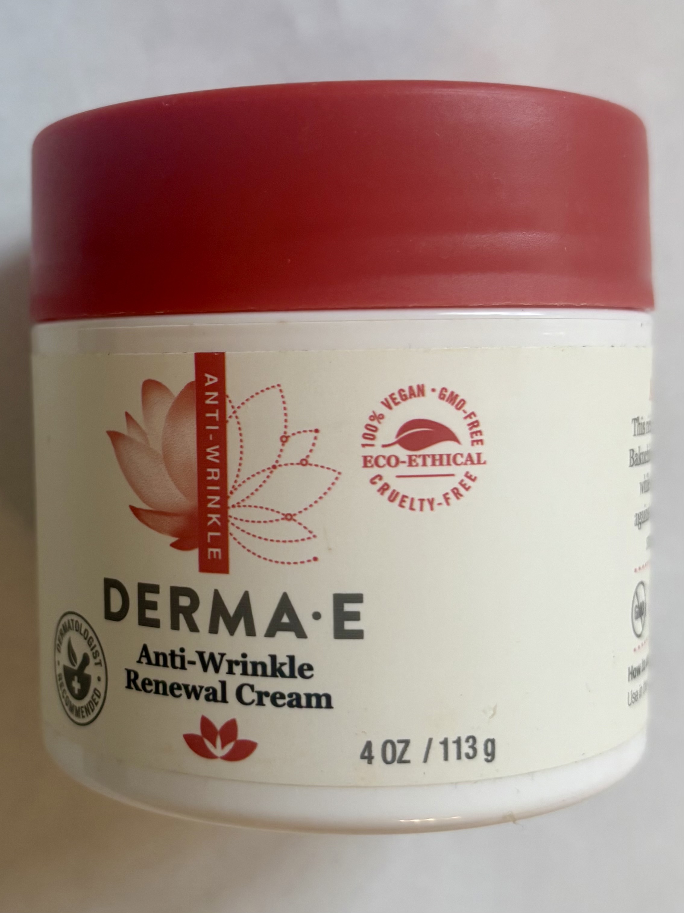 Derma E Anti-Wrinkle Renewal Skin Cream – Vitamin A Wrinkle Treatment Cream – Vegan Anti-Aging Moisturizer to Smooth & Renew Aging Skin, 4 oz