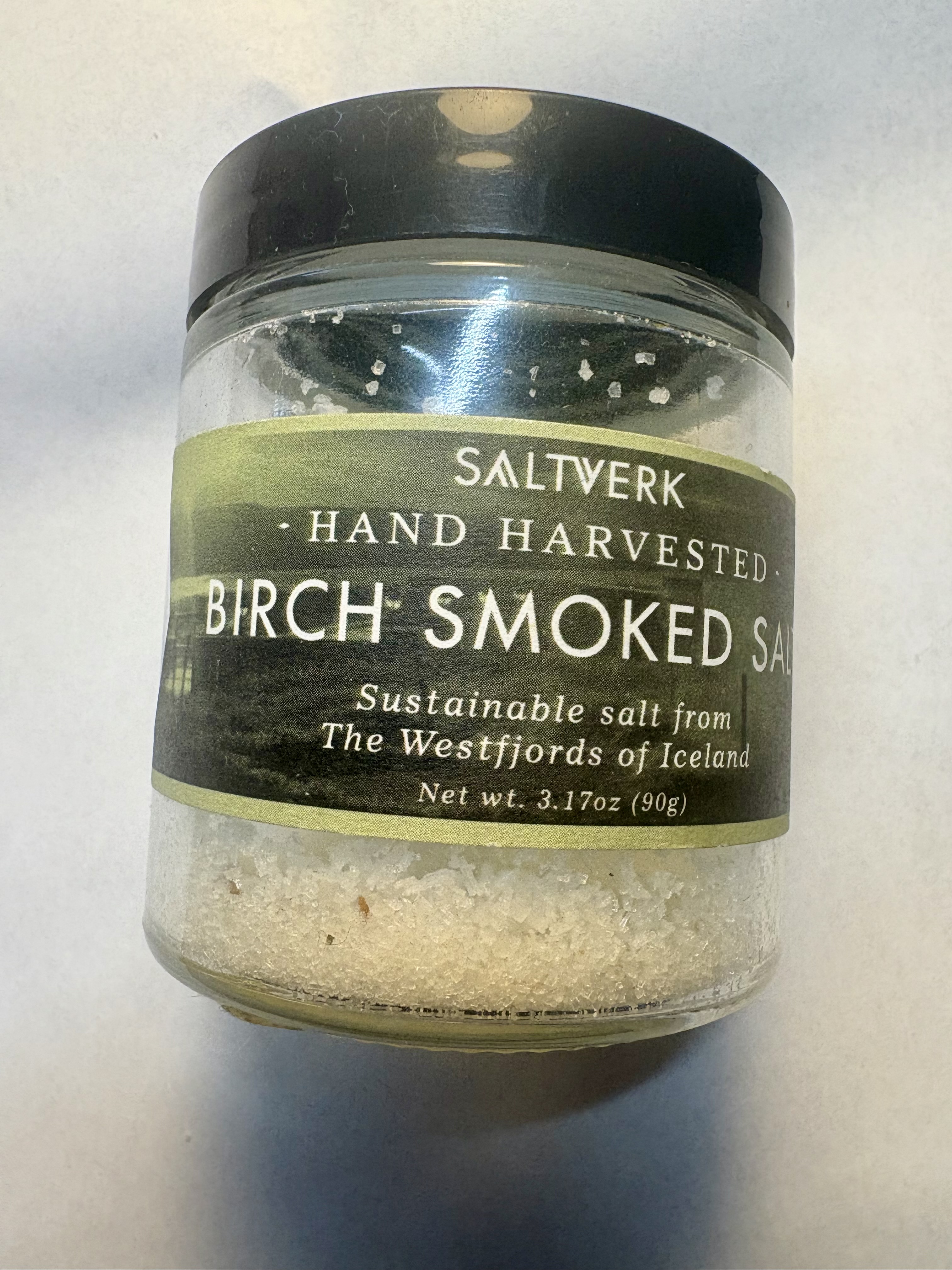 Saltverk Birch Smoked Sea Salt - Gourmet, Icelandic, Hand Harvested and Sustainably Made - 3.17 Oz Jar