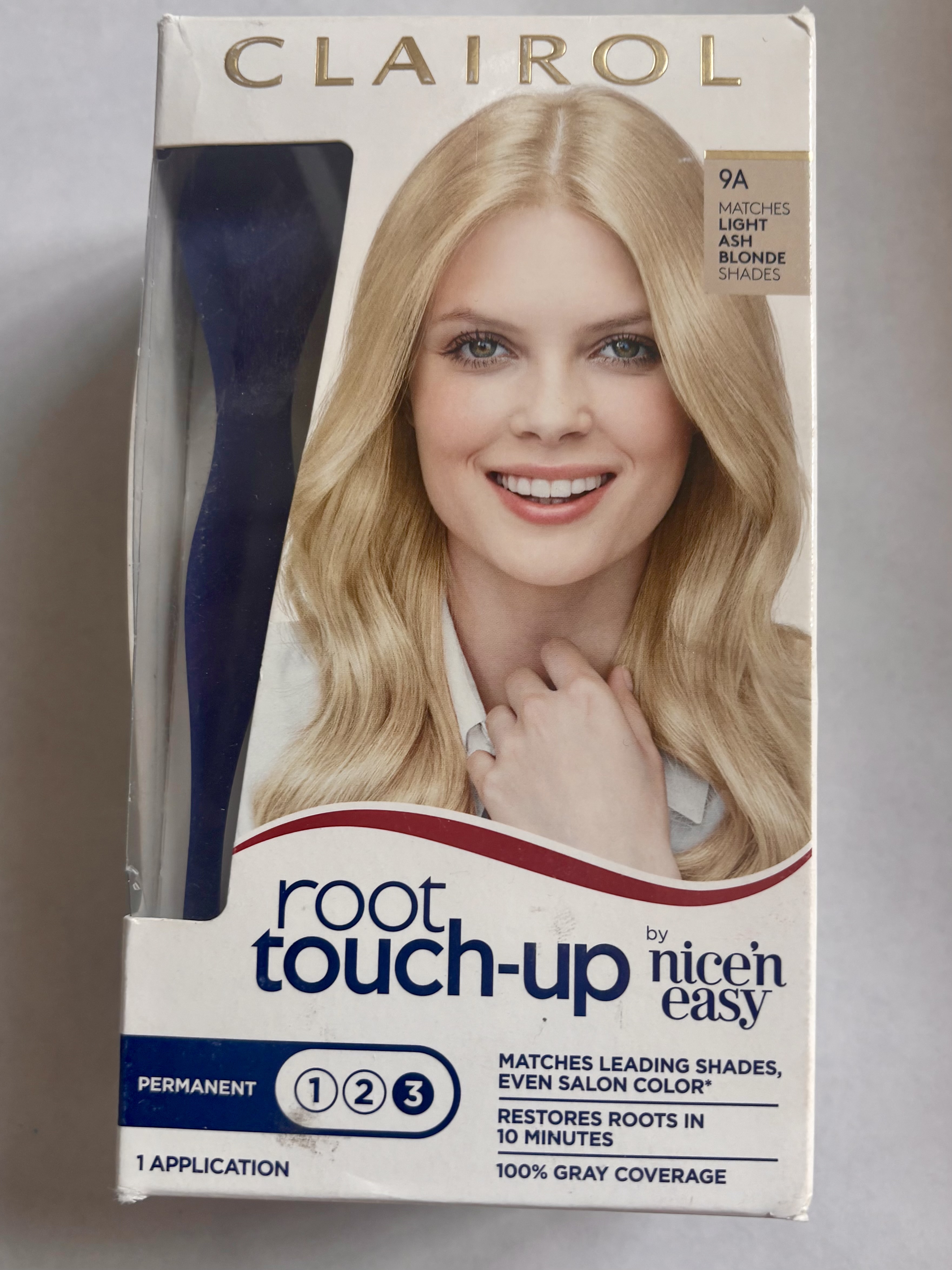 Clairol Root Touch-Up by Nice'n Easy Permanent Hair Dye, 9A Light Ash Blonde Hair Color, Pack of 2