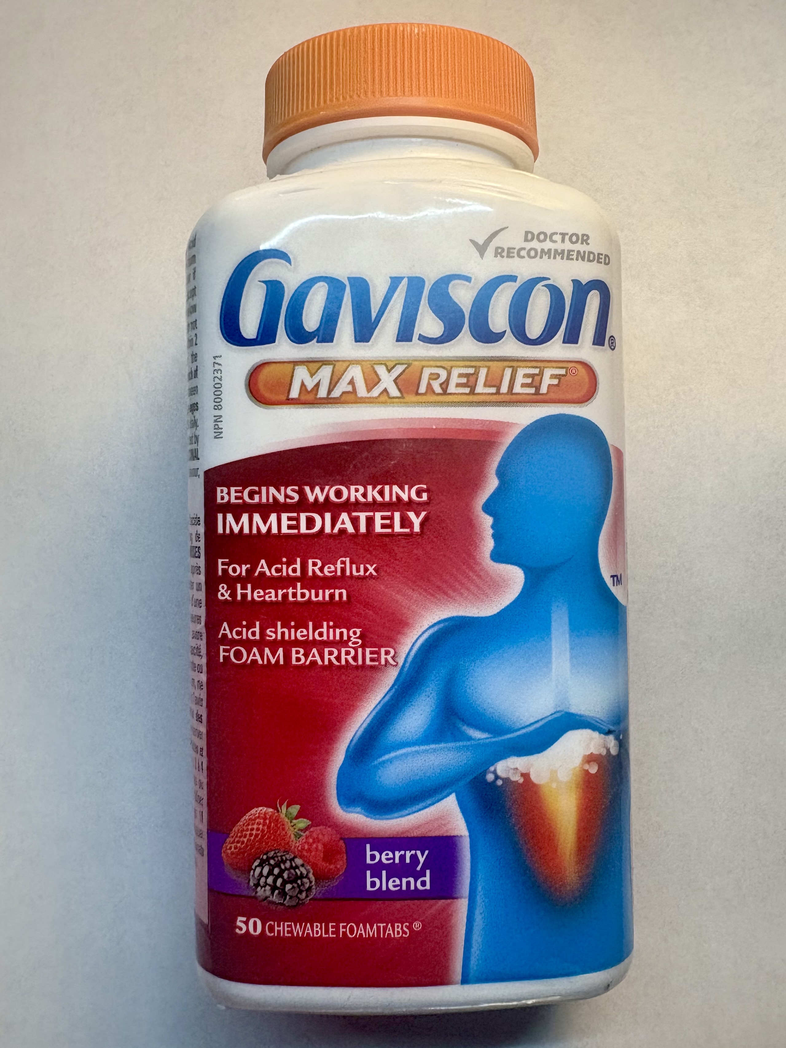 GAVISCON MAX Relief Acid Reflux & Heartburn, 50 chewable foamtabs