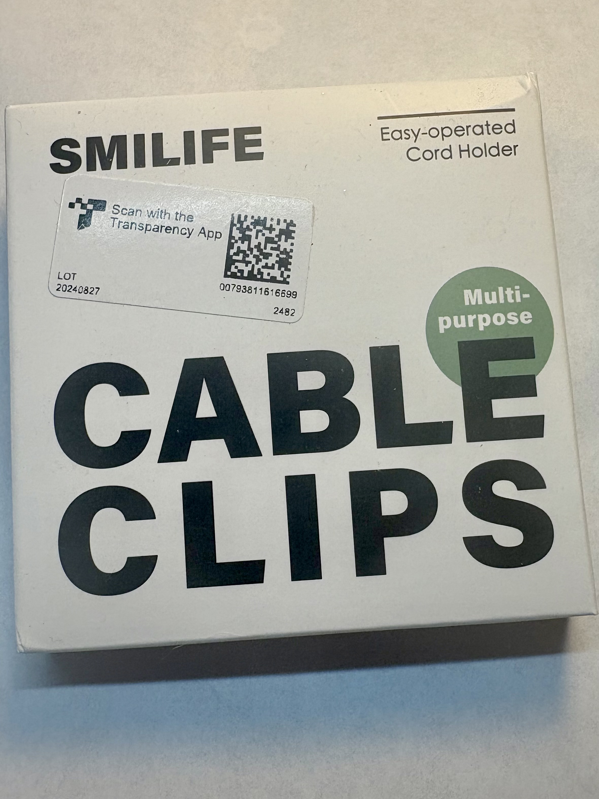 Cable Clips, Cord Holder, Adhesive Cord Clips, Wire Holder for Cable Management, Phone Charger, Desk, Wall, Nightstand and Office, White 9 PCS