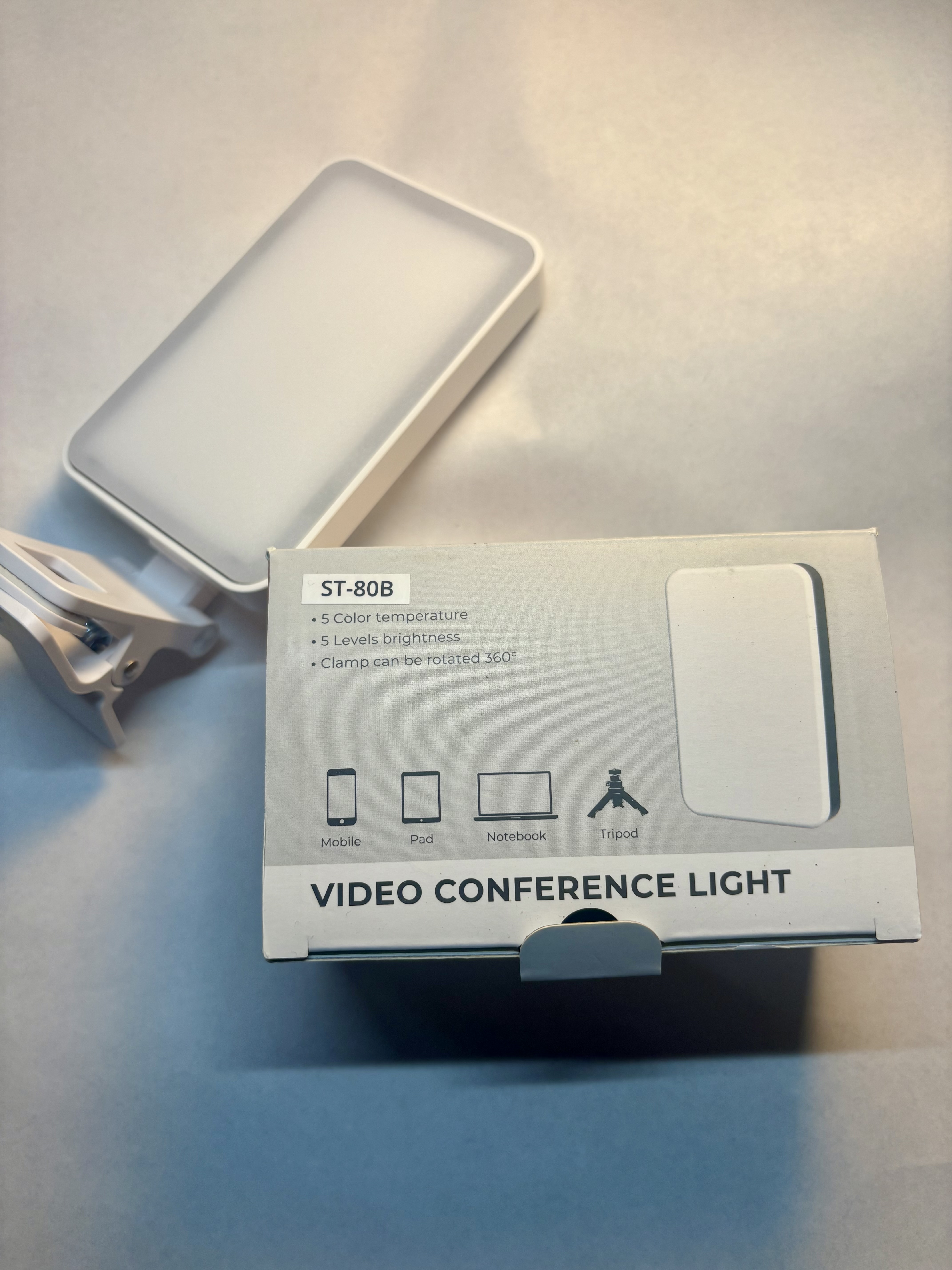 Rechargeable Soft Selfie Light for Phone, Camera, Laptop, 4-14H Battery Portable LED Light for Pictures, Phone Light Clip