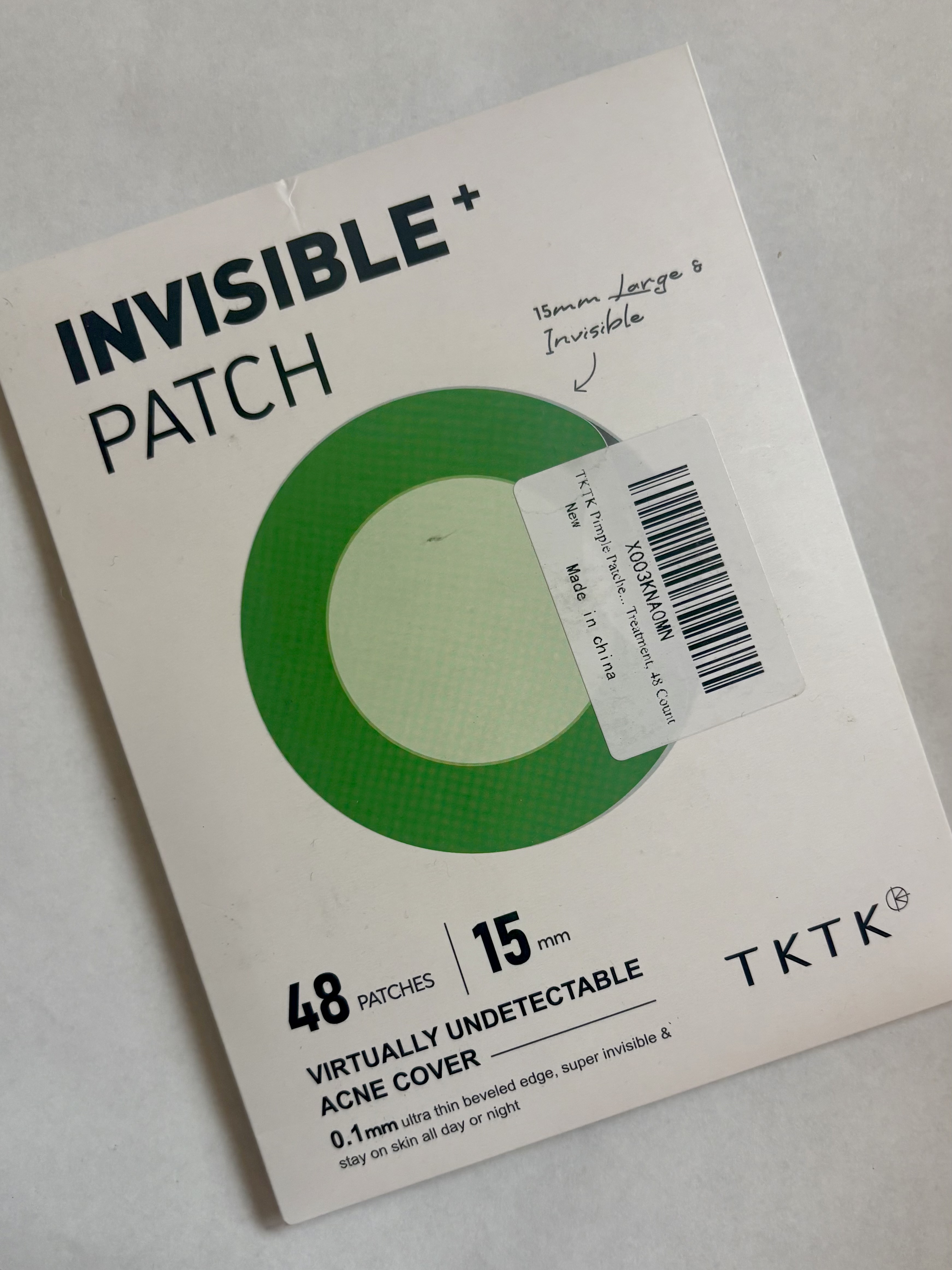 TKTK Pimple Patches, 12 mm Invisible Acne Patches for Face with Salicylic Acid, 0.01cm Extra Thin Outer Edge, Hydrocolloid Zit Patch for Pustule, Whitehead, Cystic Acne Spot, 48 Count