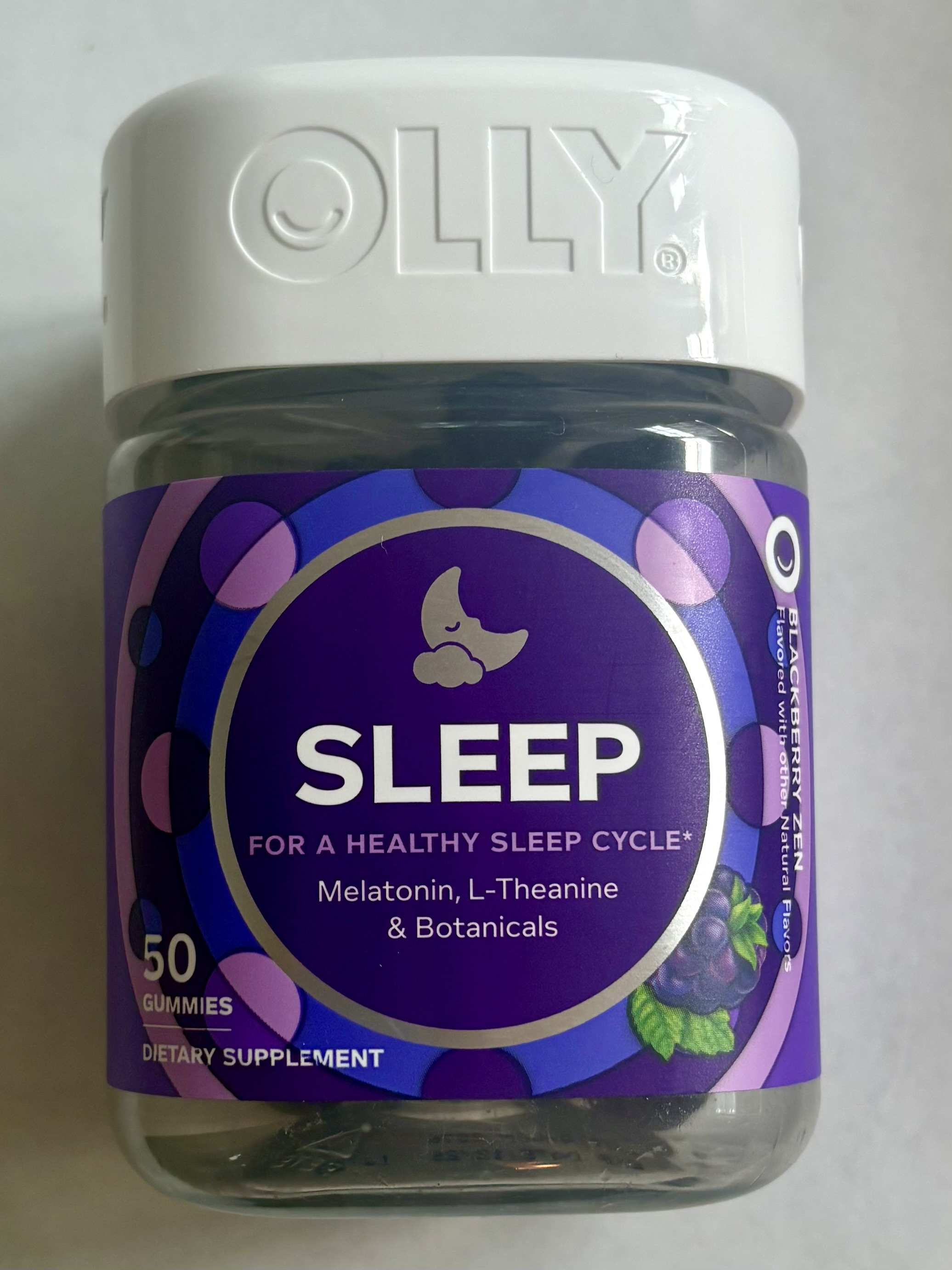 OLLY Max Strength Sleep Gummy, 10mg Melatonin, L-Theanine, Chamomile, Lemon Balm, Sugar Free, Vegetarian Sleep Aid, Strawberry - 50 Count